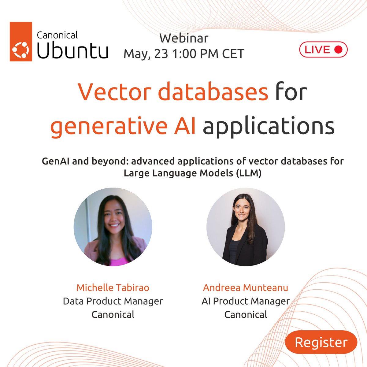 Join our upcoming webinar, “Vector Databases for Generative AI Applications,” on May 23 to discover how vector databases enhance the accuracy and relevance of GenAI applications by incorporating domain-specific context. Register now: ubuntu.com/engage/vector-… #LLM #GenAI #AI