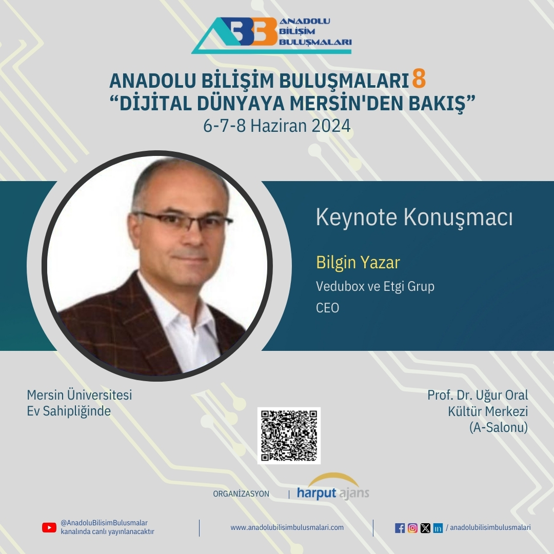 ajansharputt's tweet photo. 📢✨ #anadolubilişimbuluşmaları 'nın https://t.co/rGVavZpKFC için hazır mısınız? 🚀 Mersin'de, "Dijital Dünyaya Mersin'den Bakış" temasıyla bir araya geliyoruz! 🌍

📅 Tarih: 6-7-8 Haziran
📍 Yer: Mersin Üniversitesi

🔍 #dijitaldünya #mersinüniversitesi #harputajans #teknoloji https://t.co/7sKd4hii5N