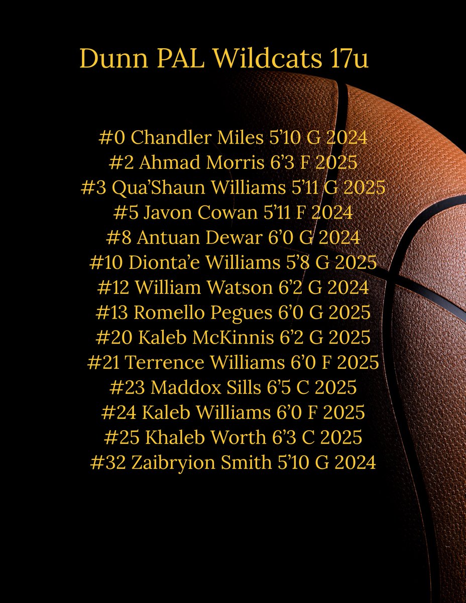 Dunn PAL Wildcats will be playing in The Bigs Shots NC Memorial Classic. May 25-26 in Rock Mount NC. Come check out some very talented athletic players!! <a href="/TritonHawkHoops/">Triton Basketball</a> <a href="/SJTrojanbball/">SJ Basketball</a> <a href="/ClaytonCometsAD/">Clayton High School Athletics</a> <a href="/UMOMBB/">UMO Basketball</a> <a href="/BartonMBB/">Barton College Men’s Basketball</a> <a href="/ShawUmbb/">ShawUMBB</a> <a href="/GOSMCBASKETBALL/">Spartanburg Methodist College - Men’s Basketball</a> <a href="/UNCP_MBB/">UNCP Men's Basketball</a> <a href="/JUCOadvocate/">JUCOadvocate - Brandon Goble</a>