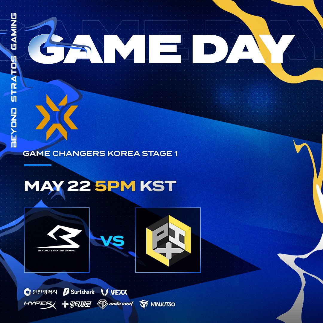 📢  #VCT GC Match Day
📍  GameChangers Korea 🇰🇷 STAGE 1 DAY 3
⚔  PIXEL

📆  17:00 KST 

📌 Presented by #surfshark <a href="/surfshark/">Surfshark</a>

#BSGWIN #BEYONDUSLIMIT