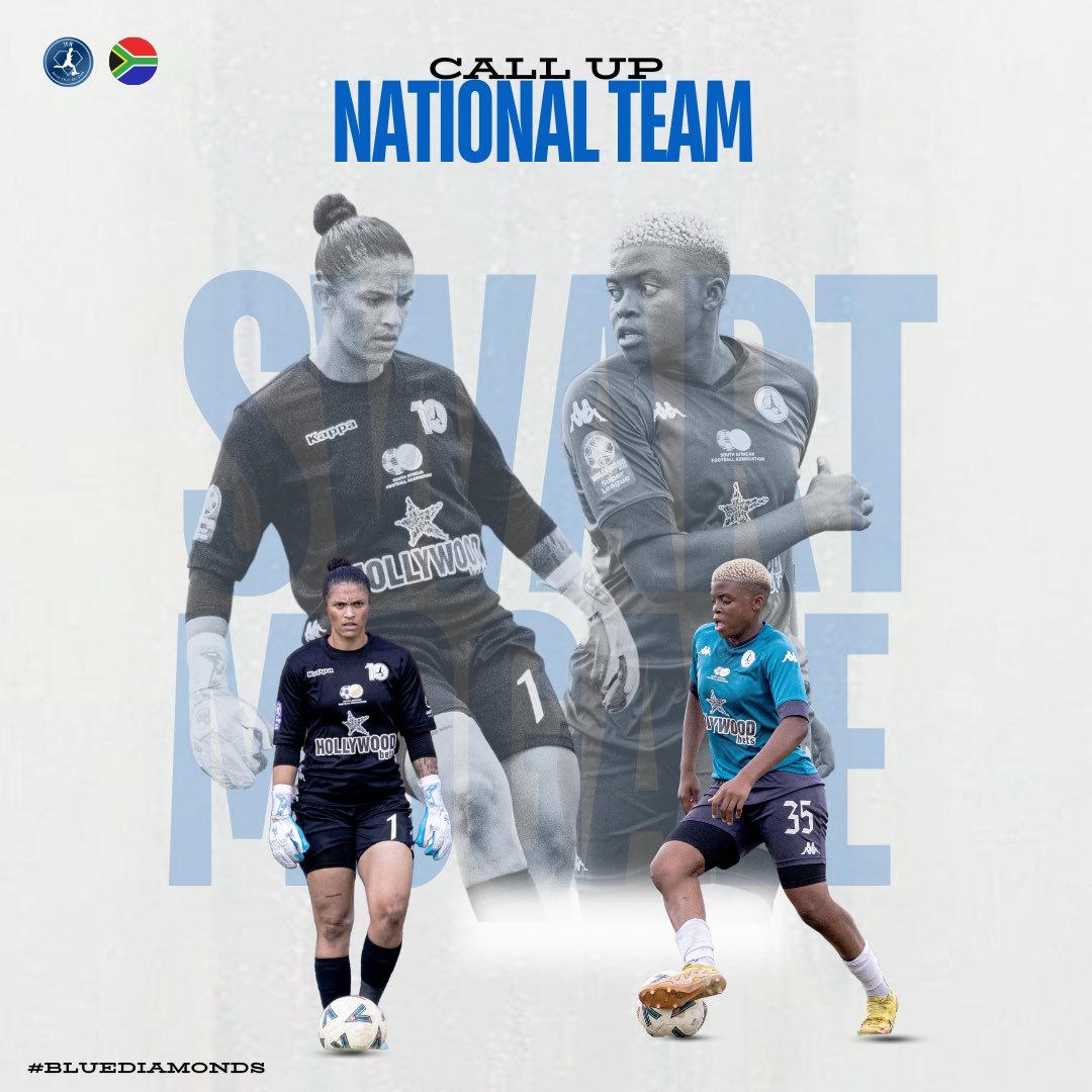 JVWGirlsFootbal's tweet photo. 🇿🇦National Team Call Up🇿🇦
Congratulations to Kaylin Swart and Mmabatho Mogale, who were announced as 23 member squad, facing Senegal in two international friendlies 🩵💎
#nationalteamcallup #bluediamonds https://t.co/zRJTGXICgt
