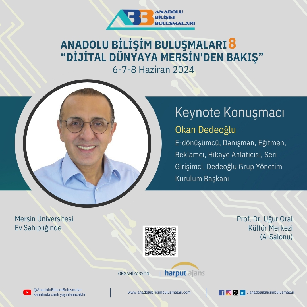 ajansharputt's tweet photo. 📢✨ #anadolubilişimbuluşmaları 'nın https://t.co/rGVavZpKFC için hazır mısınız? 🚀 Mersin'de, "Dijital Dünyaya Mersin'den Bakış" temasıyla bir araya geliyoruz! 🌍
📅 Tarih: 6-7-8 Haziran
📍 Yer: Mersin Üniversitesi  🔍 #dijitaldünya #mersinüniversitesi #harputajans #teknoloji https://t.co/EGQNEb0cyE