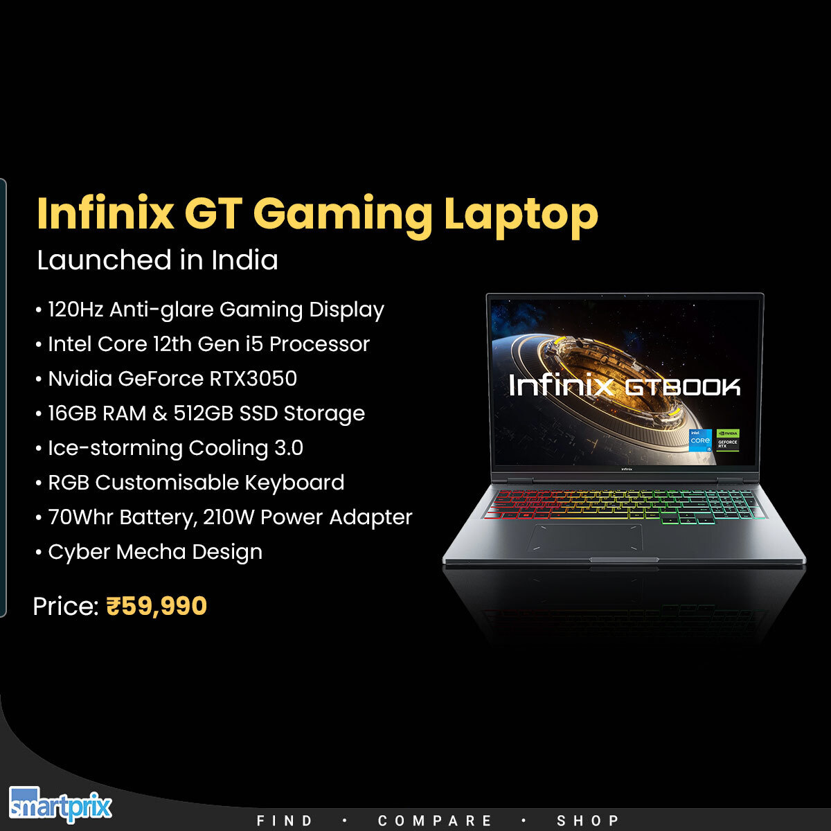 Infinix GT Book Gaming Laptop launched in India smpx.to/CpUkzV #Infinix #InfinixGTBook #GamingLaptop