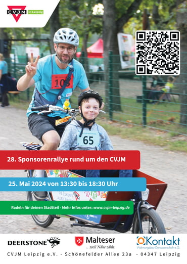 Kommt vorbei und unterstützt die Teams und uns!

Es wird für gute Zwecke Geld gesammelt und dafür brauchen wir euch alle!
Meldet euch als Fahrer*innen an oder sponsert die Mitfahrenden mit einem finanziellen Beitrag.

Alle Infos zur Anmeldung: cvjm-leipzig.de/.../leipzig/cv…