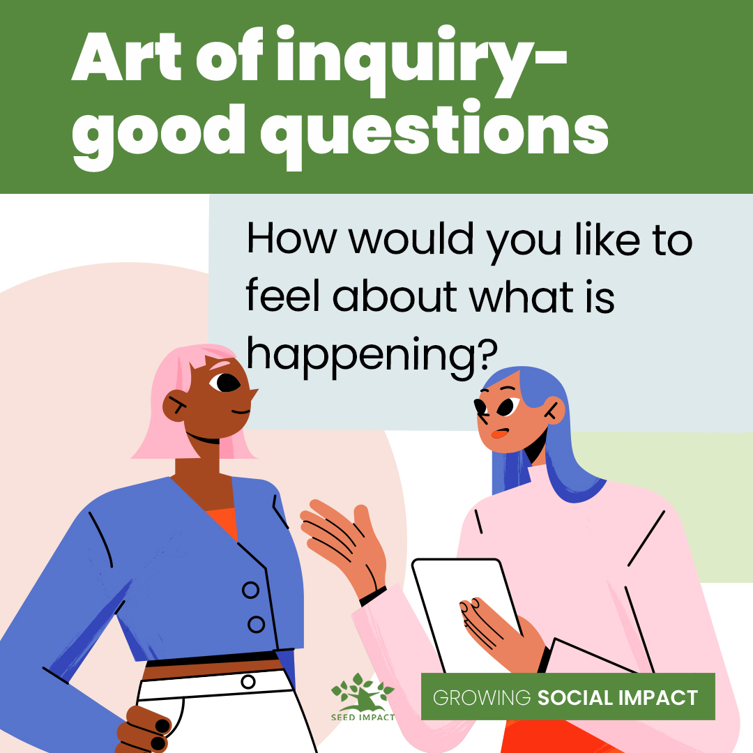 Join our team at SEED Impact in practicing the art of inquiry.

#SEEDimpact #nonprofitconsulting #nonprofitschanginglives #nonprofit #theoryofchange #nonprofitevaluation #hardtomeasureoutcomes #quantifylifechangingresults #SELevaluation #philanthropy