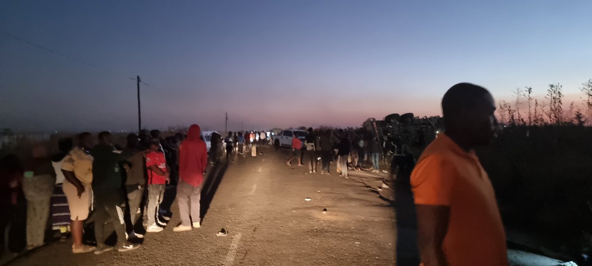 Sad : Five people have died after a commuter omnibus was involved in a head-on collision with a haulage truck along Donnybrook Road in Mabvuku, Harare this evening

Zimbabwe Republic Police Spokesperson Assistant Commissioner Paul Nyathi confirmed the accident he also said police