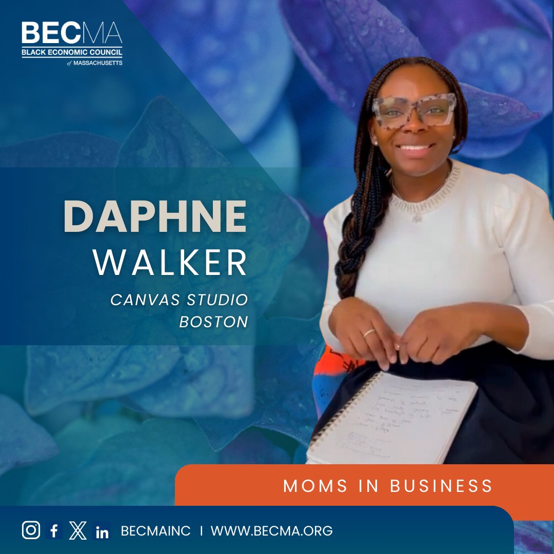 Today, for BECMA Moms In Business, we're highlighting BECMA Member Daphne Walker of Canvas Studio Boston. Canvas Studio Boston is New England's only immersive Art and Design Studio & Customs Lab. Learn more about Canvas Studio Boston by visiting canvasstudioboston.com