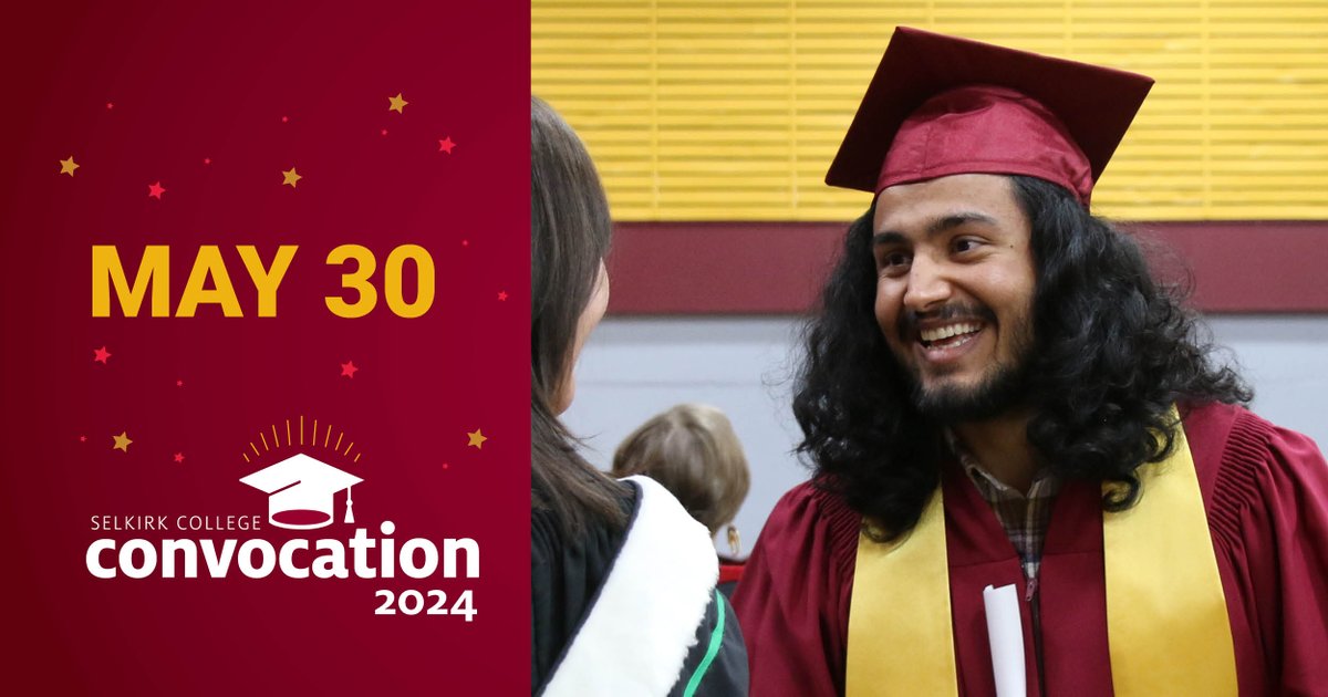 Convocation is a time to formally acknowledge and celebrate your educational successes with your family, friends, classmates and the Selkirk College community. For more info, please visit selkirk.ca/student-servic…. #Convocation2024