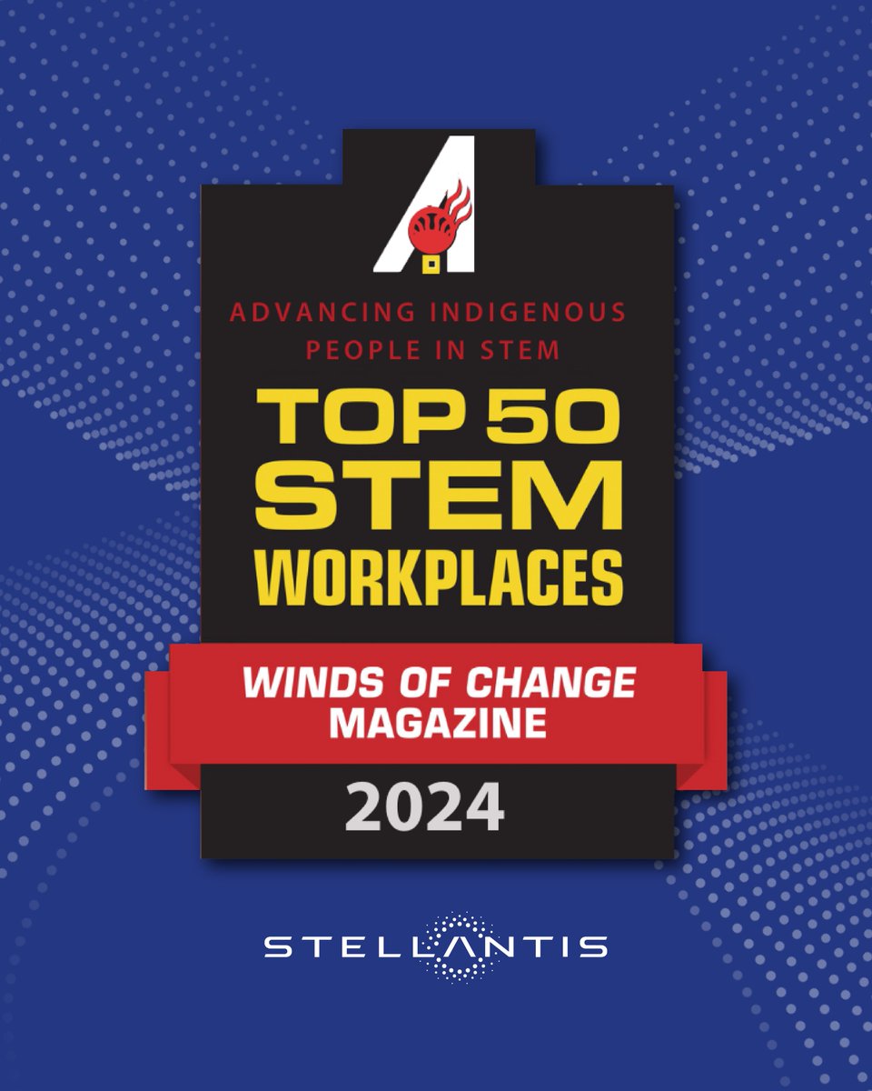 Stellantis has been named by @AISES as one of the top 50 workplaces for Indigenous STEM professionals for the fifth year in a row! Learn more about how we’re harnessing the power of diversity here: bit.ly/3K8uaNV