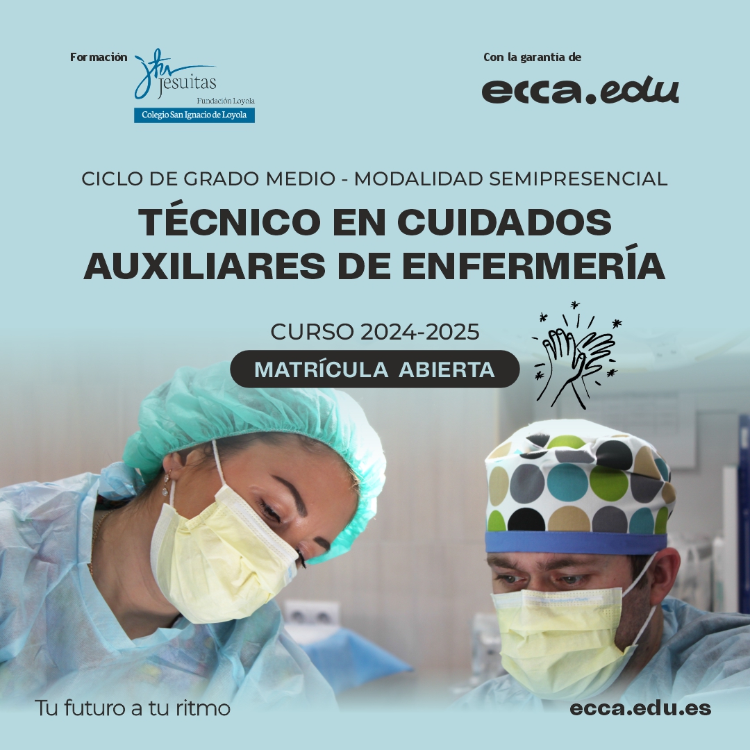 🚀 ¡Abierta la matrícula para 2024-2025 para el ciclo Técnico en Cuidados Auxiliares de Enfermería, impartido por  <a href="/Cole_SanIgnacio/">Colegio San Ignacio</a> con material de ecca.edu, garantizando #formación de calidad adaptada a tus necesidades 👉acortar.link/awfjkU  #TuFuturoaTuRitmo