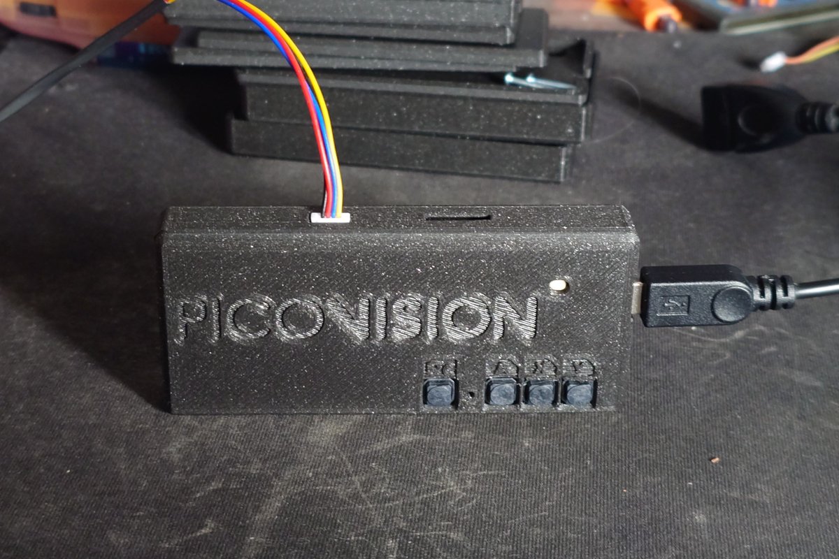 Daft_Freak's tweet photo. My PicoVision now has a sparkly case and you ca... 

Wait, no it won't fit the final board properly...

(...or at least the buttons would be hard to use.) https://t.co/EAzIgbPL2b