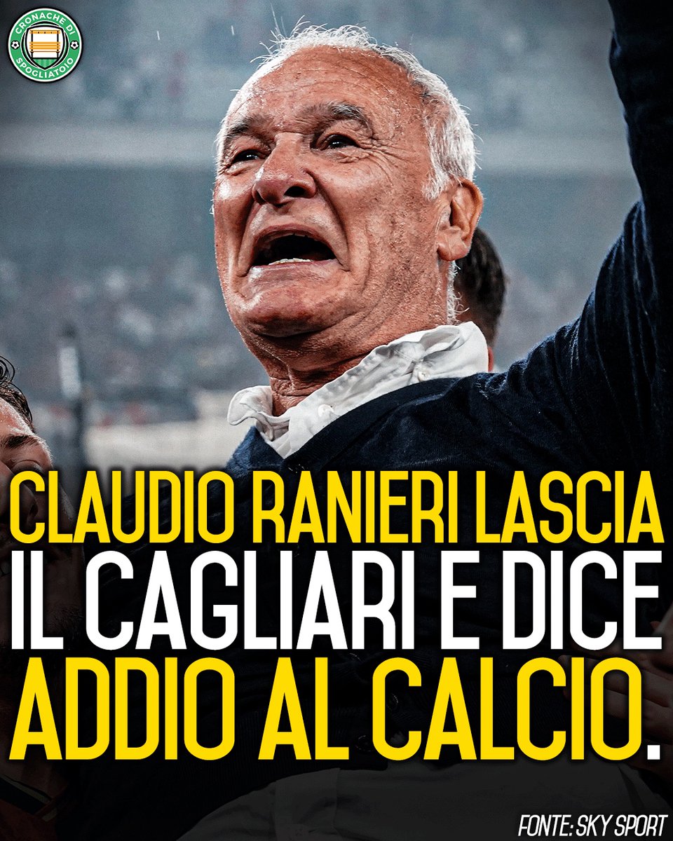 La salvezza con il Cagliari è stata l'ultima impresa di Claudio #Ranieri in panchina. A 72 anni, l'allenatore ha deciso di dire addio alla Sardegna e al calcio 😢

Tra i suoi successi, una Supercoppa Europea col Valencia, Coppa Italia e Supercoppa Italiana con la Fiorentina e
