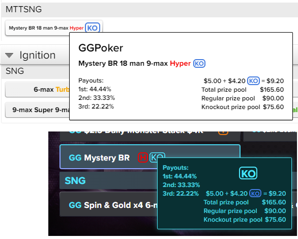 ICMIZER's tweet photo. Mystery Bounty Royale support added to ICMIZER and MTT Coach.  These special tournaments required update to our KO tournament logic since knockouts are paid only for busting players on positions from 2 to 9 with 18 players total. The strategy changes in interesting ways! https://t.co/RnoTVbqhPI