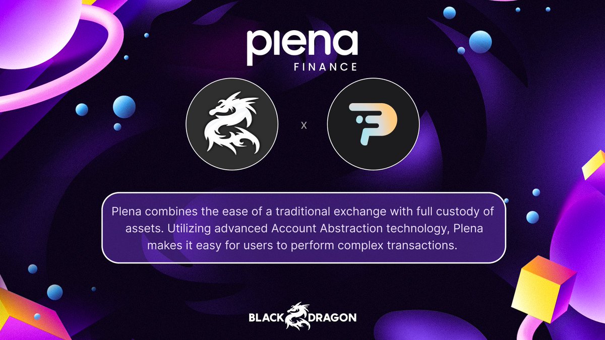 BlackDragon is an investor in @PlenaFinance's private round. Plena offers a self-custody which, allows users to pay fees with their preferred tokens.