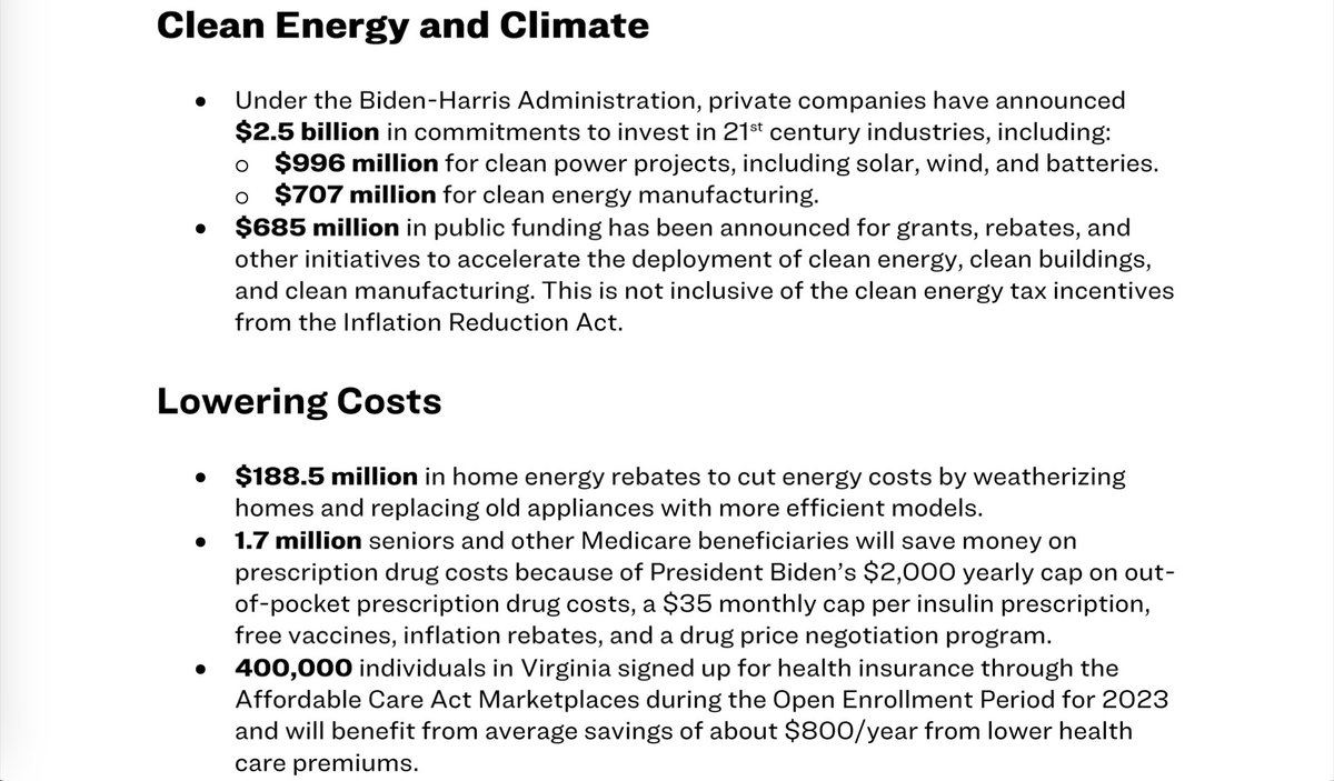 Check out #Virginia's factsheet from @BidenHQ #InfrastructureWeek below ⬇️ They spotlight investments and projects that will build a #cleanenergy economy for all of us.