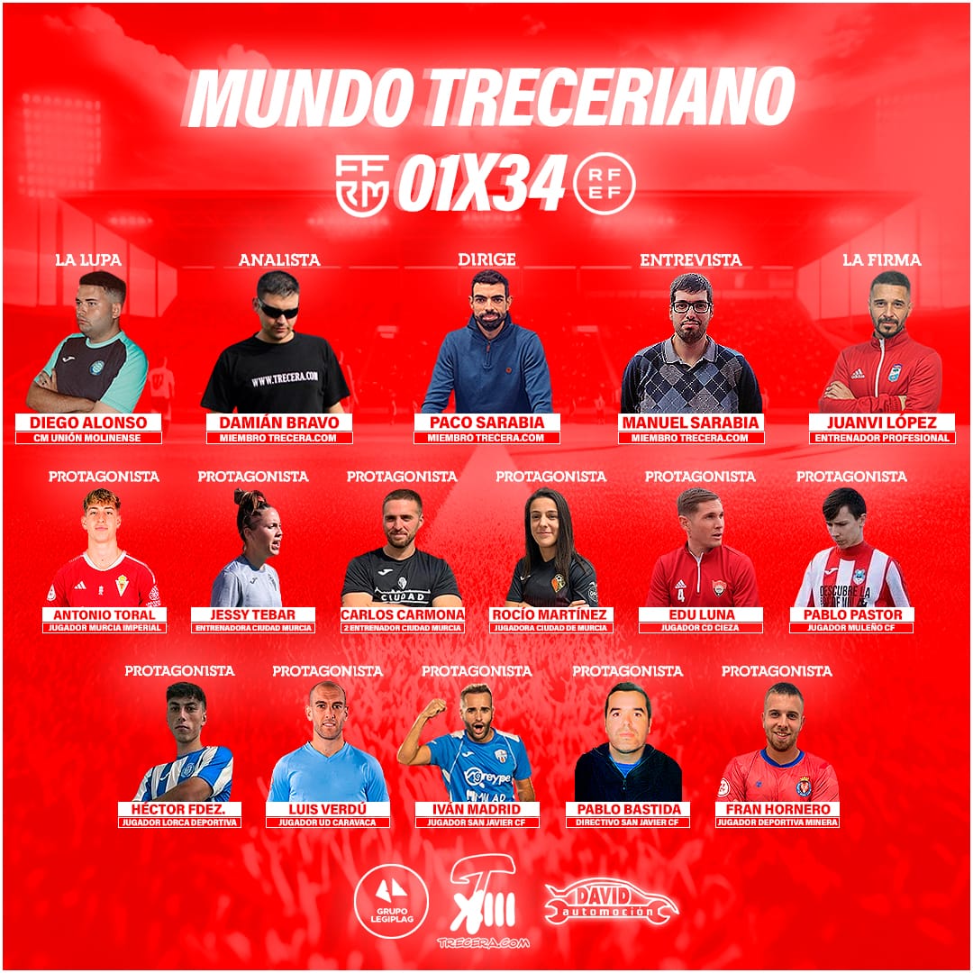 MT 1X34: trecera.com/mundo-treceria…
- Dirige <a href="/PakoTXIII/">Paco Sarabia</a> 
- Entrevista a <a href="/Pchachi7/">Pablo Pastor</a> del <a href="/MulenoClubF/">MULEÑO C.F.</a> 
-Especial fase de ascenso: <a href="/eduluna4/">Edu Luna</a> <a href="/hectorfdzrey3/">Héctor Fernández</a> <a href="/luisverdu3/">Luis Cacicedo Verdú</a> y Toral.
- La Lupa con <a href="/diegojotak/">Diego Alonso</a> Especial Preferente.