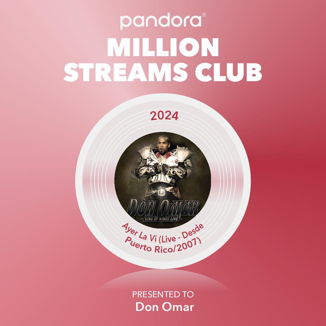 Ayer la Vi ha entrado al million streams club en @pandoramusic! 🎉 Con esta noticia, arrancamos el aniversario 18 del lanzamiento de #KingofKings. Mil gracias por todo su apoyo 👑🦍