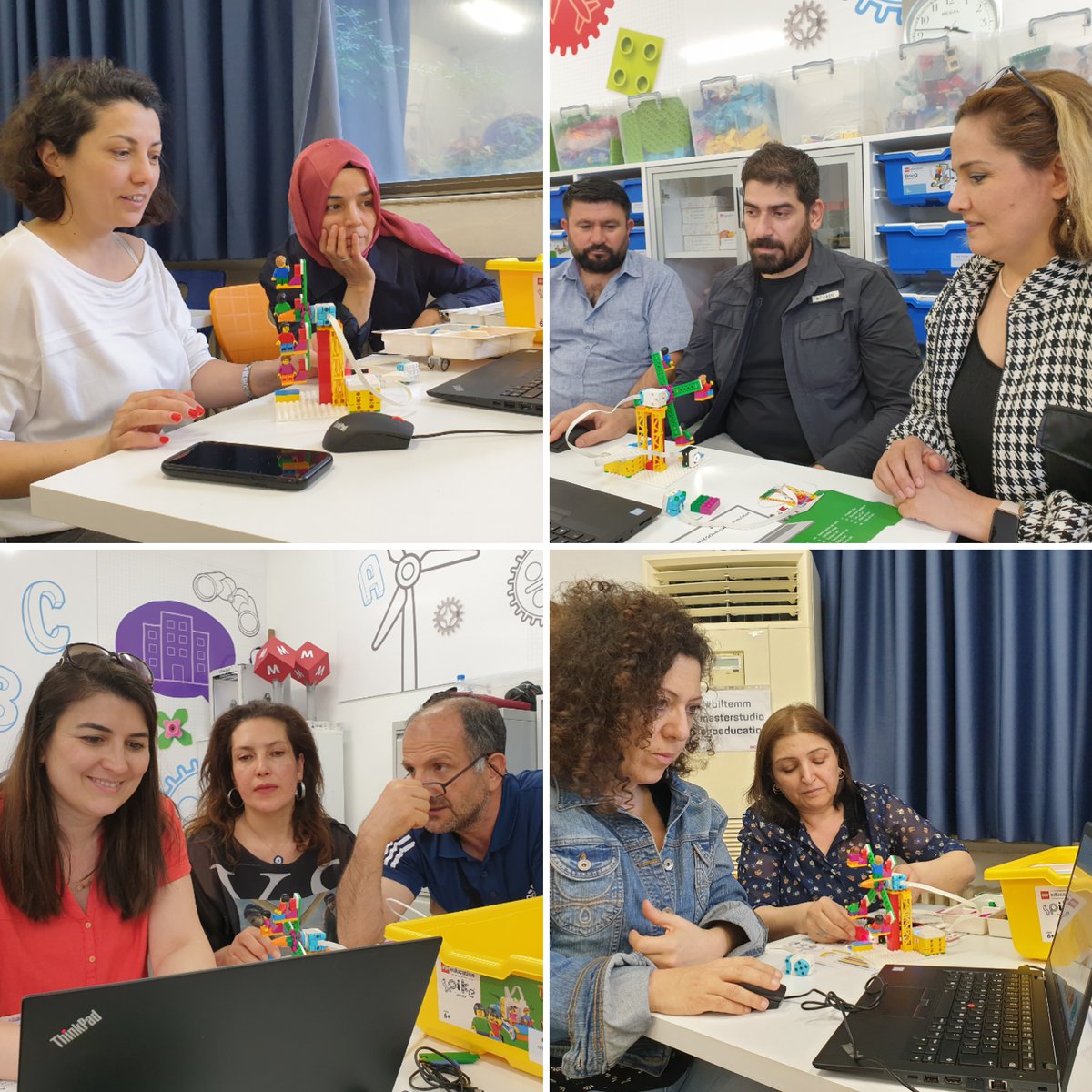 #profdrazizsancarbilsem öğretmenleri için tasarladığımız eğitim programının 4. haftasında, #odtü #biltemm Merkezi personeli <a href="/ElcinErbasan/">Elcin Erbasan</a>'ın yürüttüğü atölyede, mühendislik tasarım sürecini ve simge blokları tabanlı kodlamayı kullanarak robotik projeler geliştirdik.