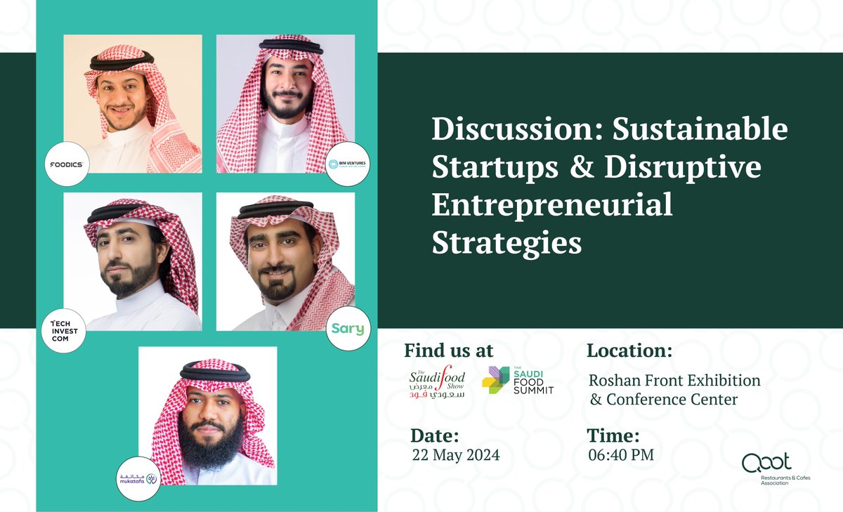Qoot_KSA's tweet photo. Let's explore how startups are pioneering disruptive strategies not only drive business success but also prioritize sustainability. Join us as we uncover the secrets behind building eco-friendly businesses that challenge the status quo and create positive change. https://t.co/aoB7lOQfb6