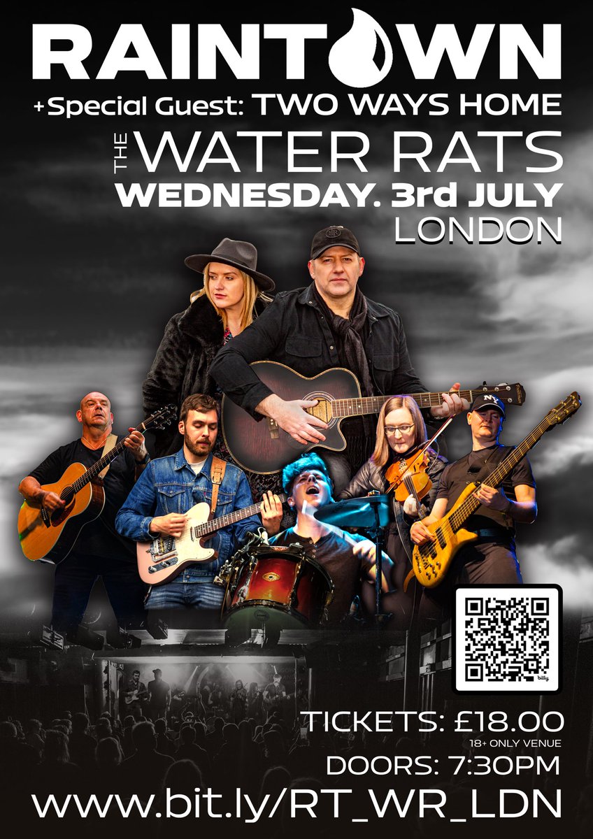 Absolutely delighted to announce that we will be joined on our London gig if at the @Water_Rats by our uber talented friends @TwoWaysHome Tickets: bit.ly/RT_WR_LDN #liveinlondon #whatsonlondon