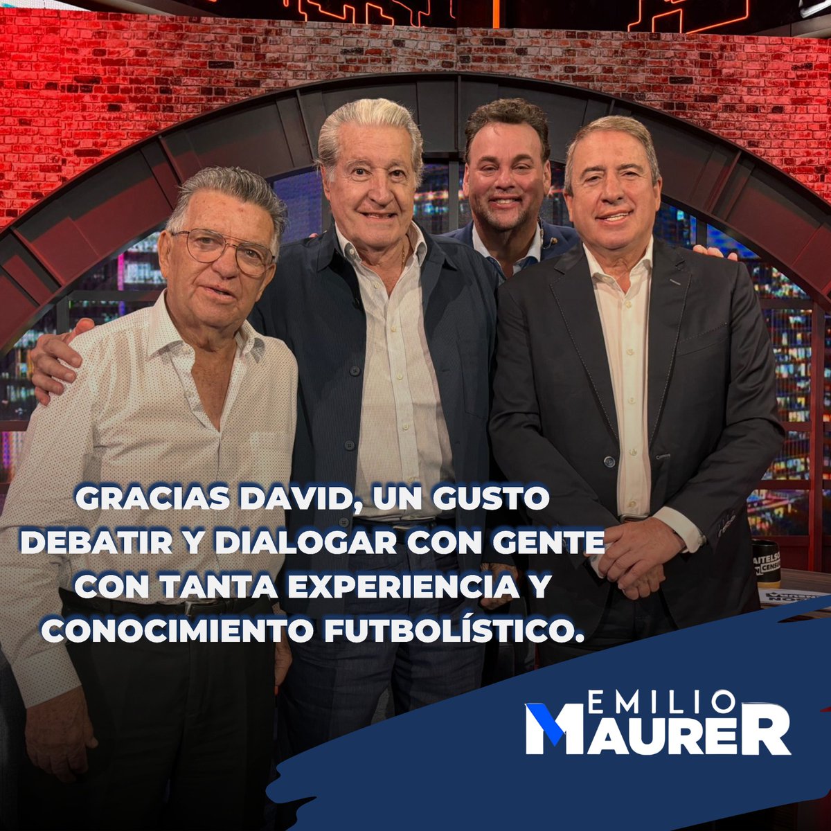 Emilio Maurer (@emilio_maurer) on Twitter photo Pasan los años, y seguimos siendo hombres de roble, que no se doblan ante nada y que seguimos hablando con veracidad, bueno, unos más que otros.
Un gusto participar con mi querido <a href="/DavidFaitelson_/">David Faitelson</a> sobre mi paso por la femexfut y sobre lo mucho o poco que hicimos por el futbol MX. Pasan los años, y seguimos siendo hombres de roble, que no se doblan ante nada y que seguimos hablando con veracidad, bueno, unos más que otros.
Un gusto participar con mi querido <a href="/DavidFaitelson_/">David Faitelson</a> sobre mi paso por la femexfut y sobre lo mucho o poco que hicimos por el futbol MX.