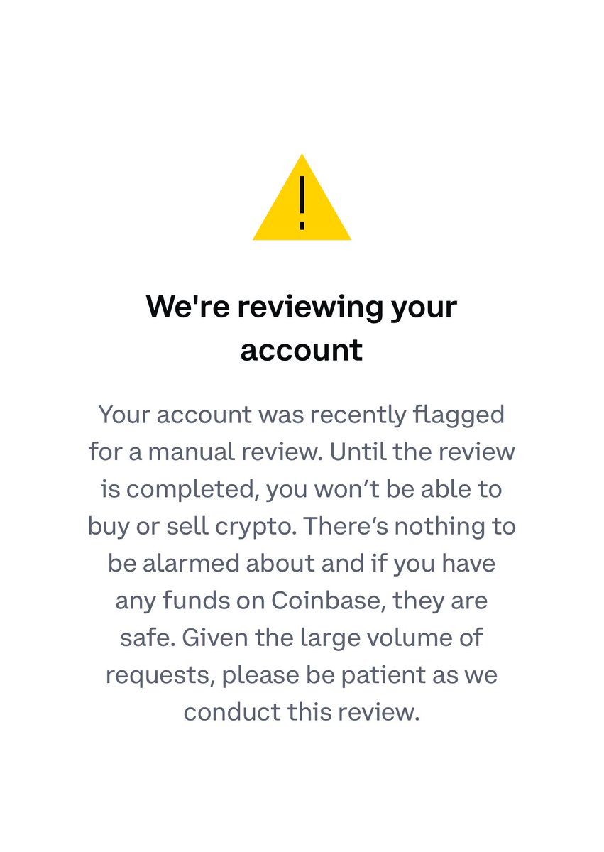 Anybody else getting this message from @CoinbaseSupport ??? It’s been going on for a while now.