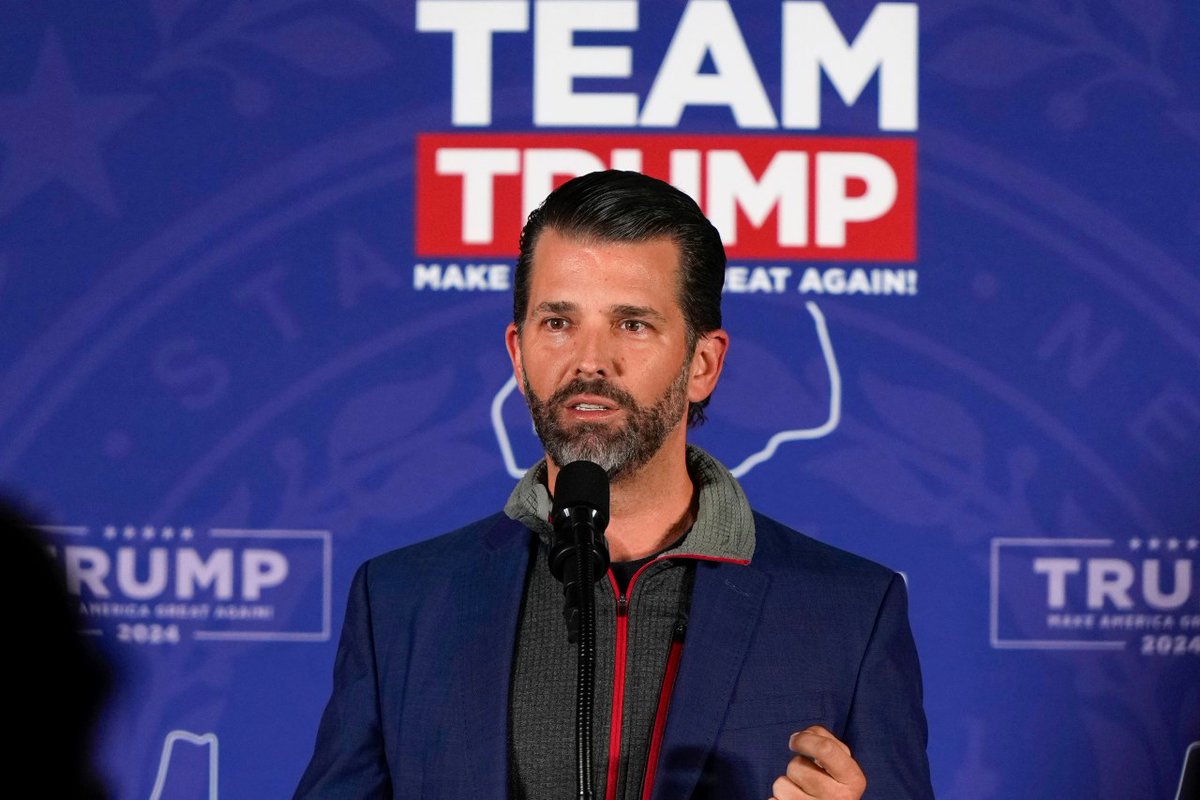 Donald Trump Jr: Hush money trial against father is ‘insane’ trib.al/pfLPk7p