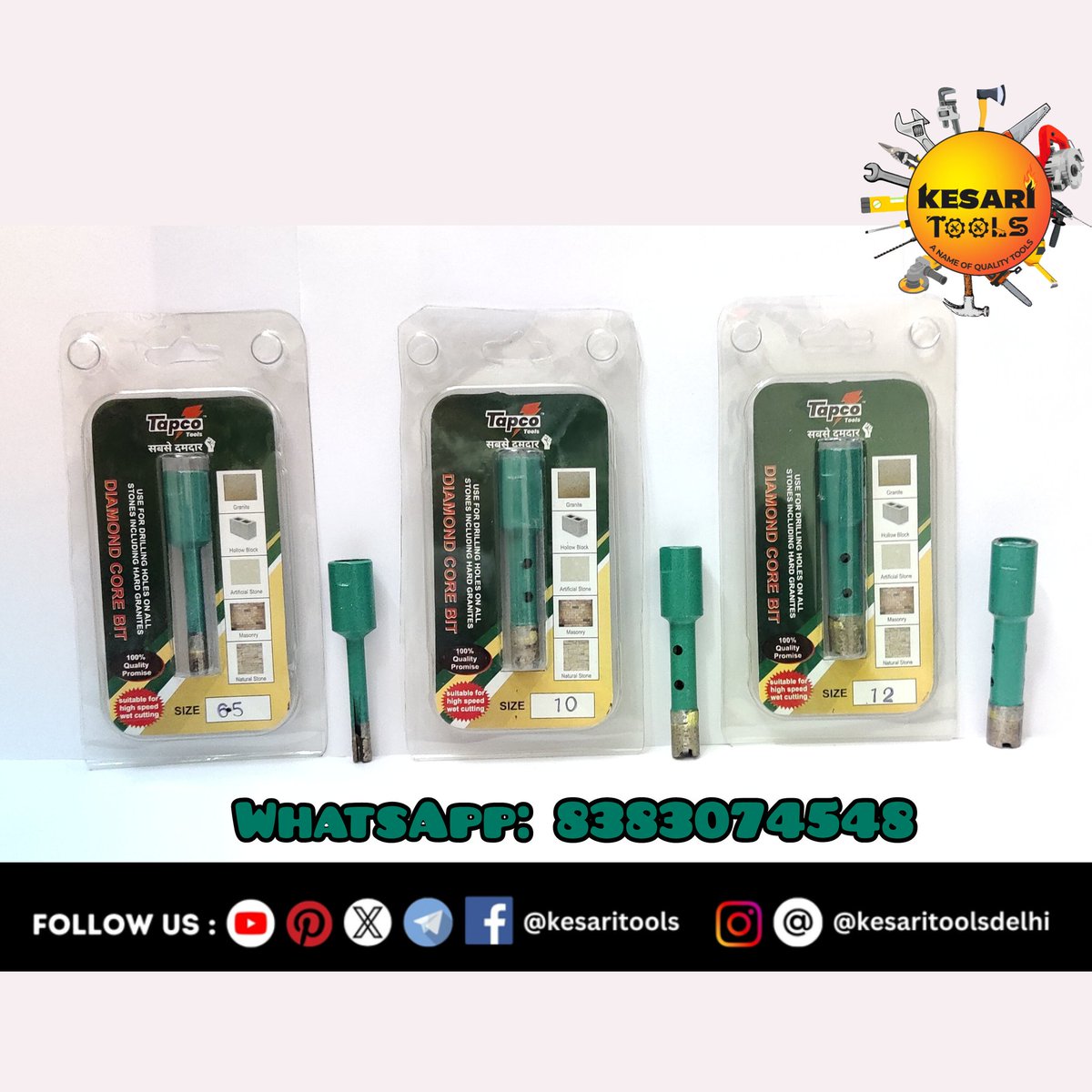 kesaritools's tweet image. Diamond Core Bit (Tapco) available at @kesaritools

Join Our WhatsApp Channel: whatsapp.com/channel/0029Va…

#diamondcorebittapco #diamondcorebit #corebit #corebitwholesaler #corebitdelhi #corebitchawribazar #corebitchawribazardelhi #bit #bits #bitswholesaler #kesaritools