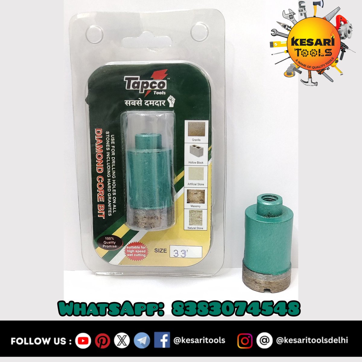 kesaritools's tweet image. Diamond Core Bit (Tapco) available at @kesaritools

Join Our WhatsApp Channel: whatsapp.com/channel/0029Va…

#diamondcorebittapco #diamondcorebit #corebit #corebitwholesaler #corebitdelhi #corebitchawribazar #corebitchawribazardelhi #bit #bits #bitswholesaler #kesaritools
