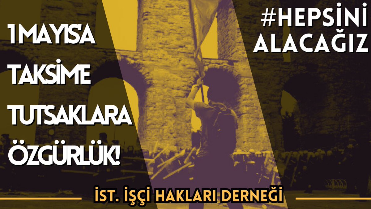 1 Mayıs'a, Taksim'e, Tutsaklara Özgürlük!

1 Mayıs'ta işçi sınıfının direniş ve hafıza mekanı olan Taksim Meydanı'na yürümek isteyen arkadaşlarımıza operasyonlar çekiliyor, 47 arkadaşımız ise tutsak. 

Emeğimize, geleceğimize, arkadaşlarımıza sahip çıkacağız, #HepsiniAlacağız!