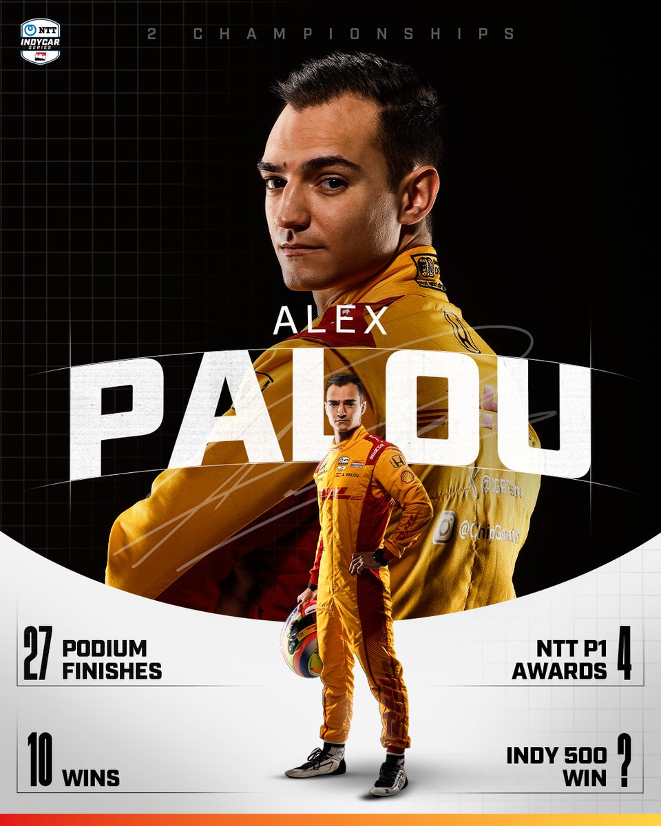 Two-time #INDYCAR champion. All eyes on racing's biggest prize. Will @AlexPalou claim his first #Indy500 win? 📺: Indianapolis 500 - Sunday - 11 AM ET on NBC and Peacock