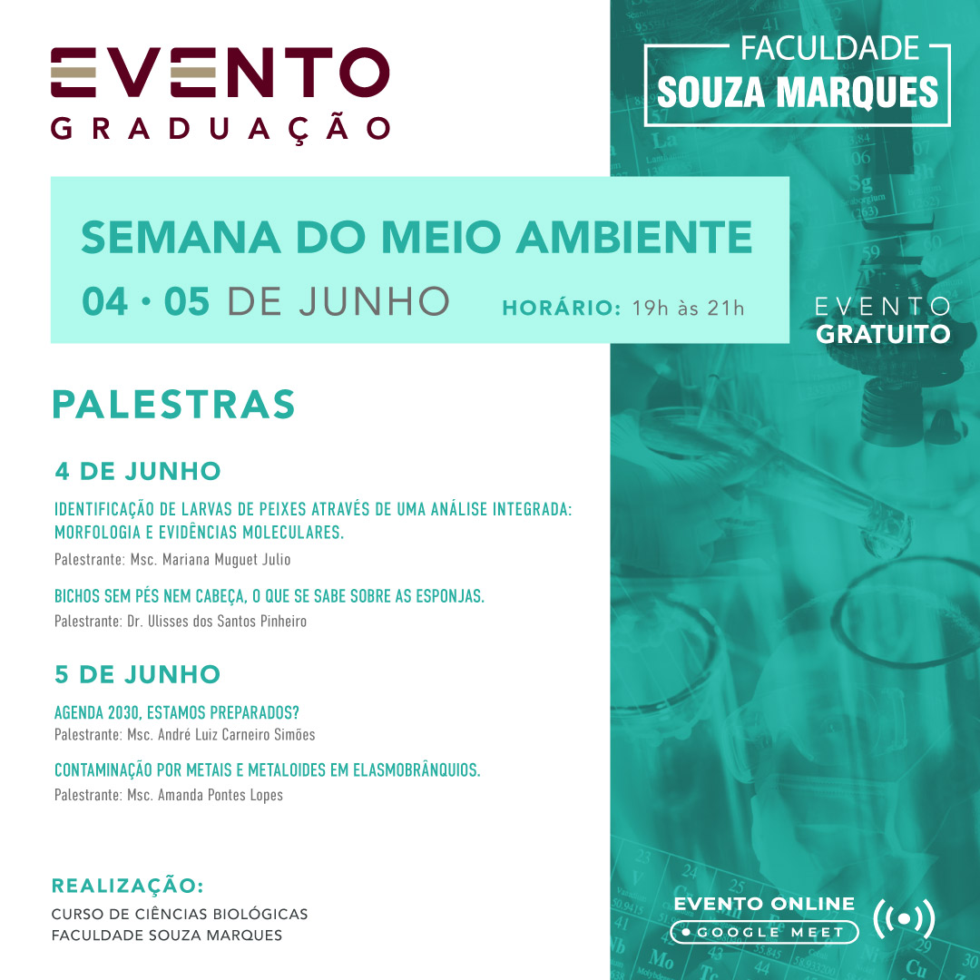 souzamarquesbr's tweet photo. Participe da Semana do Meio Ambiente Souza Marques 2024, em comemoração ao Dia Mundial do Meio Ambiente. 

𝗔𝗰𝗲𝘀𝘀𝗲 https://t.co/jjd7iRfkJz, confira programação completa e inscreva-se! ✅ Evento Gratuito com emissão de Certificado Digital!

#eusouzamarques #souzamarques #bio https://t.co/72HxnHwIxm