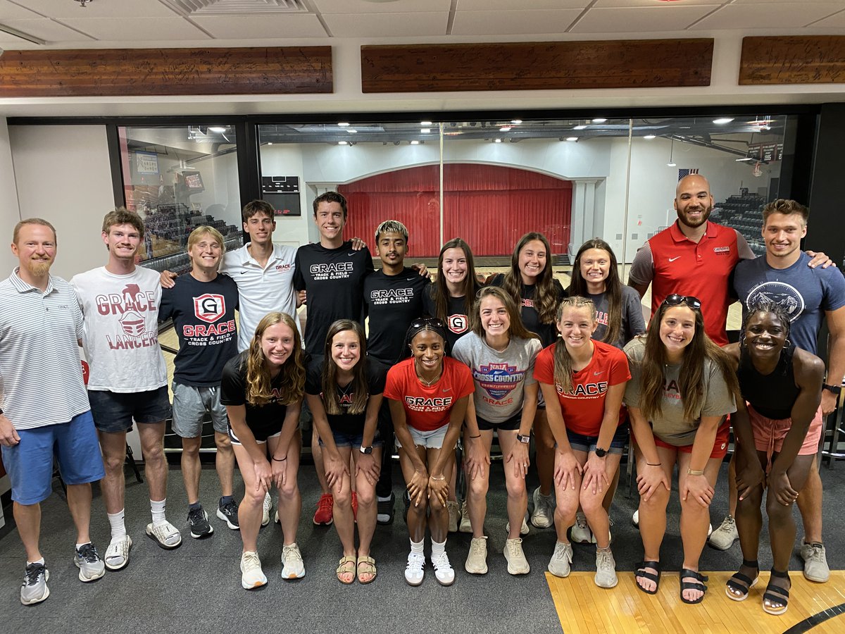 Great lunch today with the @GraceCollegeTF student athletes who have qualified for NAIA Track Nationals! Praying for the coaches & athletes as the head to nationals this week! Excited for their platform! 1 Thessalonians 5:11 #LancerUp #MakeHIMknown