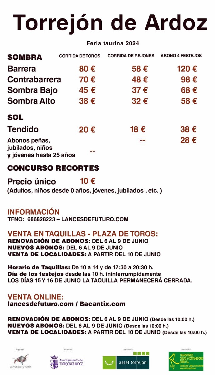 🟢Torrejón de Ardoz🟢 Carteles e información de la Feria Taurina 2024. VEN Y VÍVELO!! #toros #feriataurina #torrejondeardoz