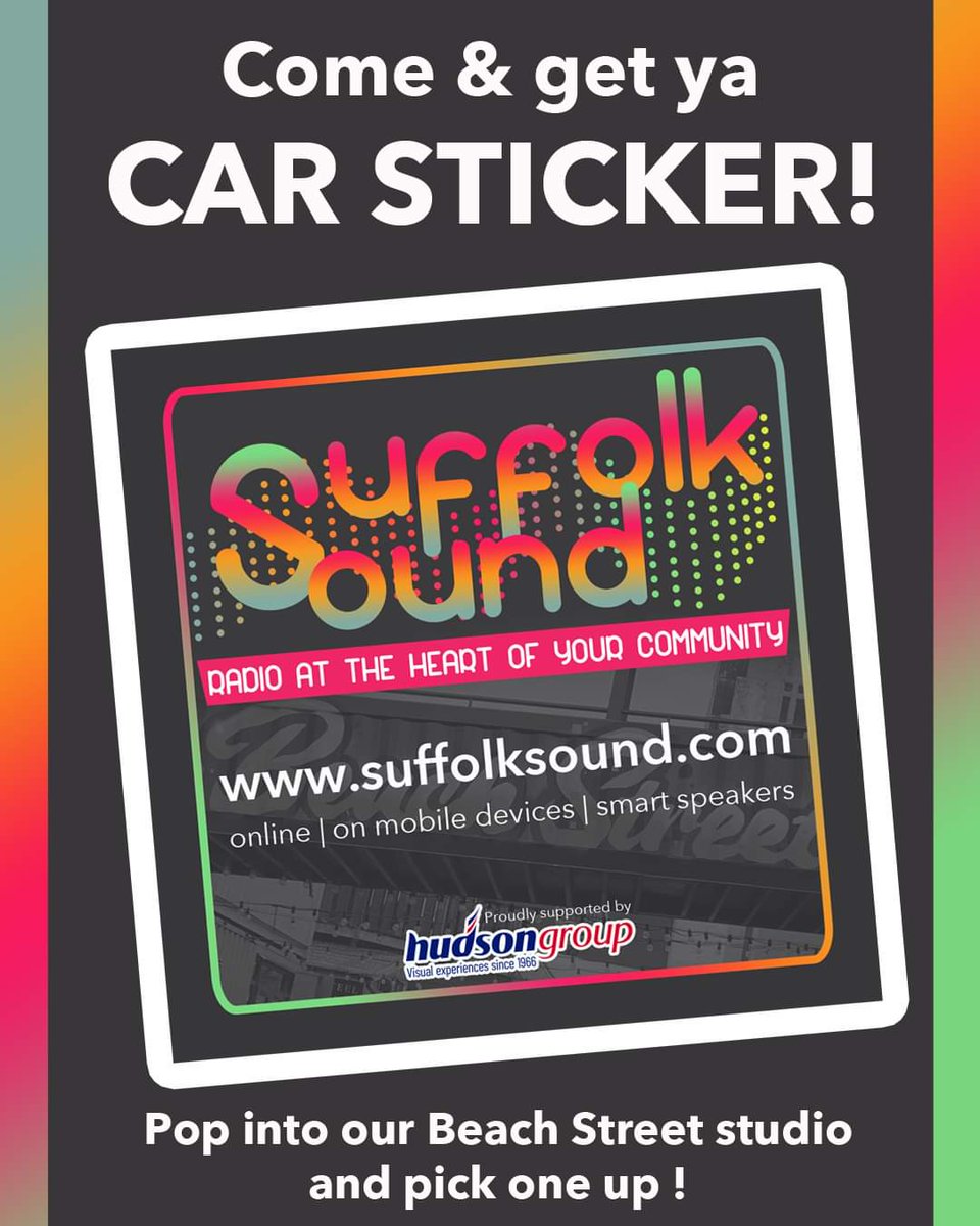 RainbowJules's tweet photo. Join me on Saturday for a LIVE Outside Broadcast 6-8pm outside the @Suffolk_Sound studio in #Felixstowe
Tune in or come on down and meet me by the Fountain!
The Smugglers will be singing live too and don't forget to ask for a Car Sticker!!
#Event #SuffolkRadio https://t.co/wgKjOH9lUG