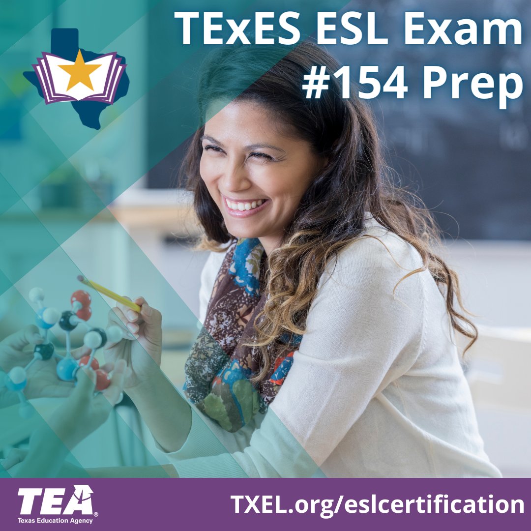 TXELinfo's tweet photo. Get prepared to take the #154 ESL Supplemental exam through four in depth asynchronous courses on the TEA Learn platform. Educators can earn CPE hours and take a practice exam all for free.>#ESLCertification #154Supplemental #TeacherCertification https://t.co/vlki4sRysd