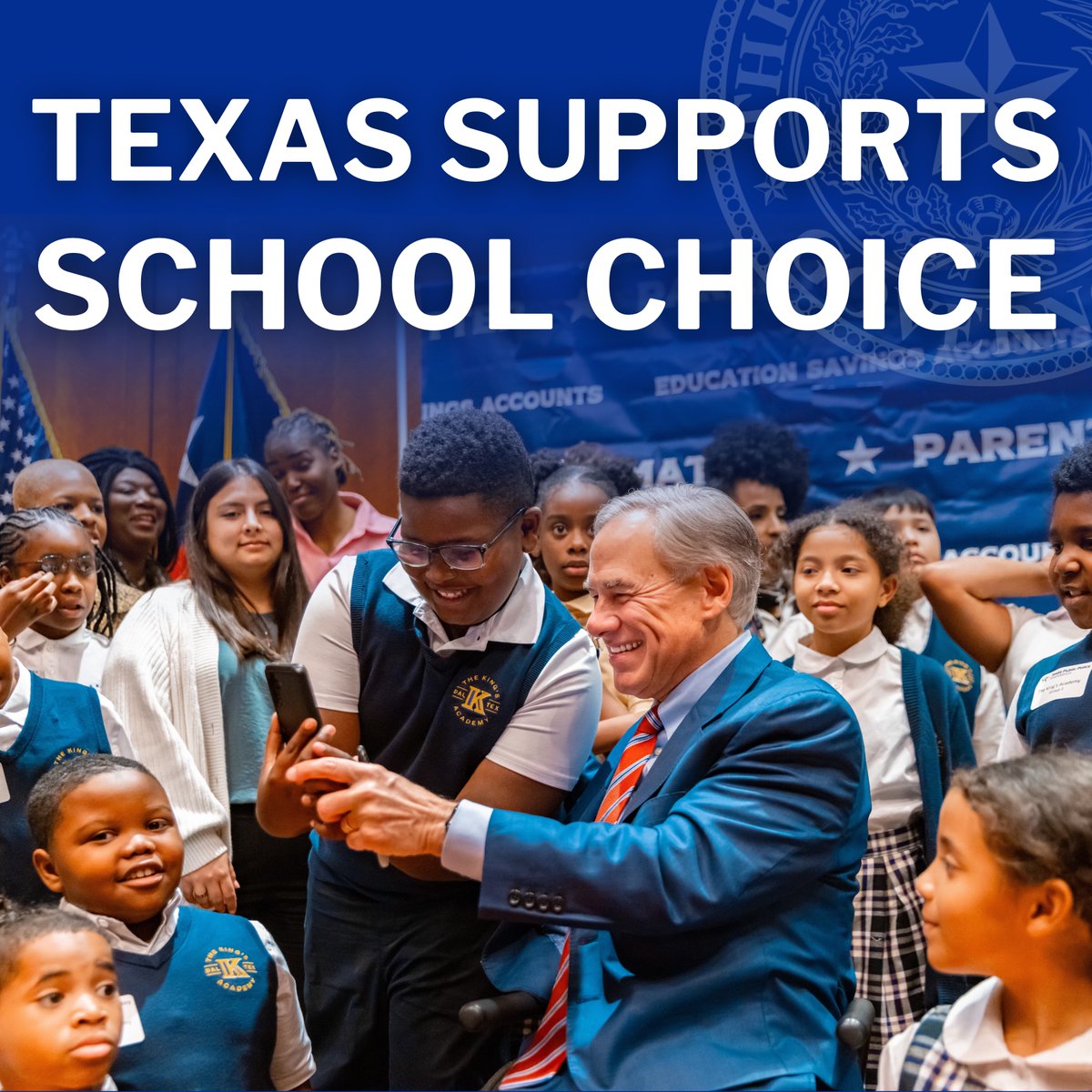 A majority of Texans support educational freedom for every Texas family. Parents deserve the opportunity to choose the best education pathway for their child to succeed. That’s why we will work together in next year's legislative session to PASS school choice. ✅