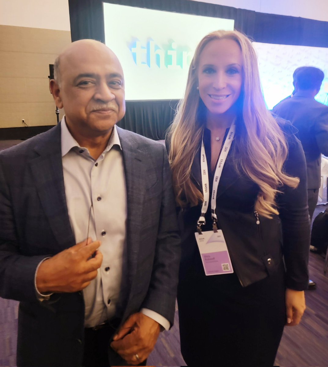 Shirastweet's tweet photo. Such a pleasure meeting @ArvindKrishna @IBM at the #analyst closed door Q&amp;A session #IBMThink
We covered topics such as the advancement of #AI #GenerativeAI &amp; #automation. We also heard more detail about the newly announced #cybersecurity partnership with @PaloAltoNtwks https://t.co/HwqsSPUh6M