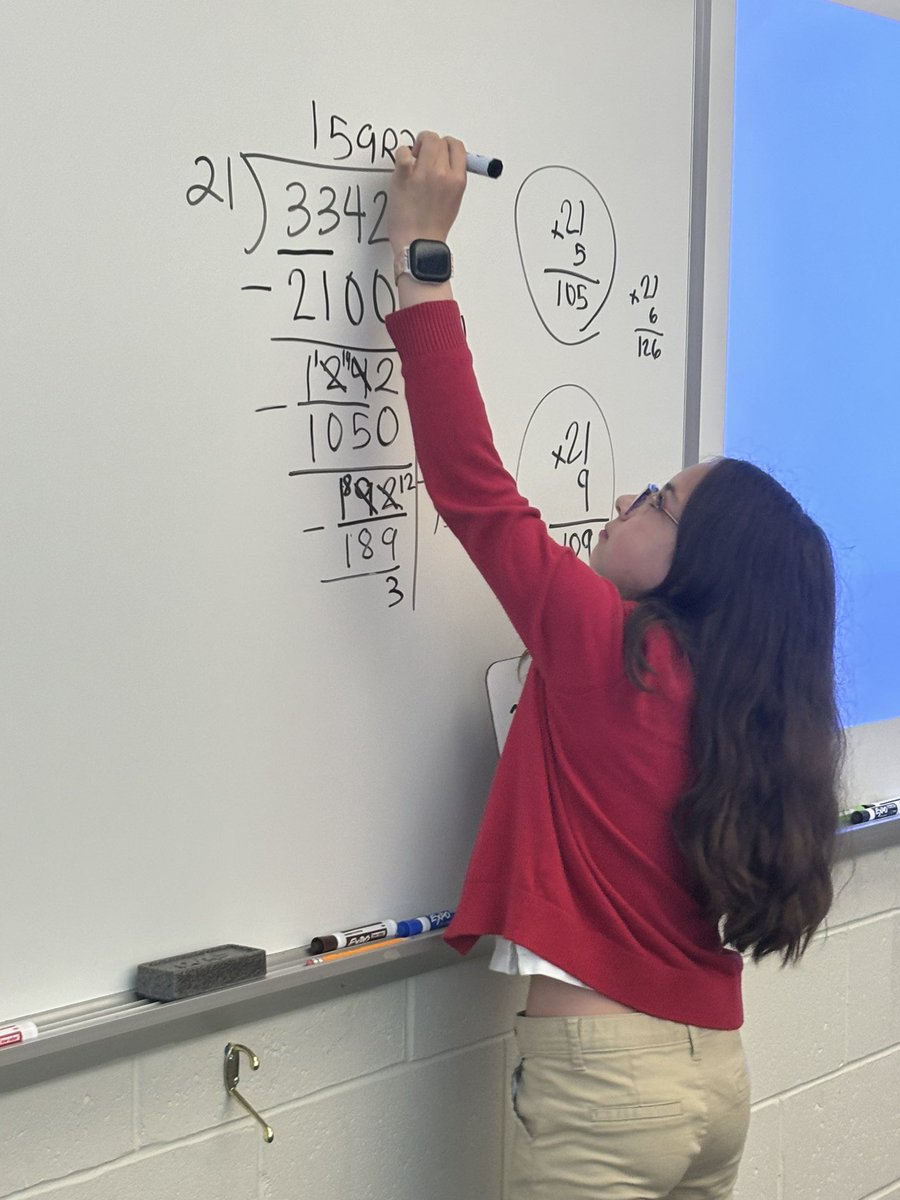 4thgrHermanFun's tweet image. Watching our @rbmsROCKETS 4th grader in action explaining to her classmates how to properly solve a long division problem - reviewing is important!!  #mathisfun @RedBankSup @DreamBigRB @CherylCuddihy @ckessler04 @4thgrHermanFun