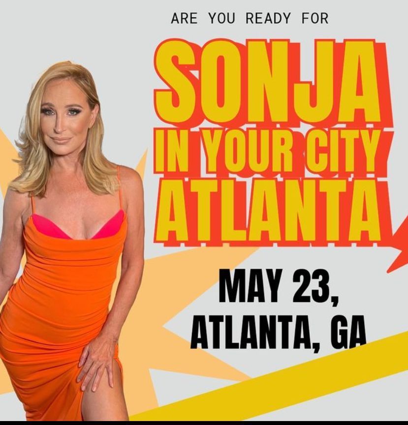 Hey there Atlanta! Can’t wait to see you all at #sonjainyourcity this week! 😘🍑🌃 Tix are still available for Atlanta and Nashville! Add on a meet & greet! 📆Atlanta - May 23 🔗citywinery.com/atlanta/events… 🔗 📆Nashville - May 25 🔗citywinery.com/nashville/even… 🔗