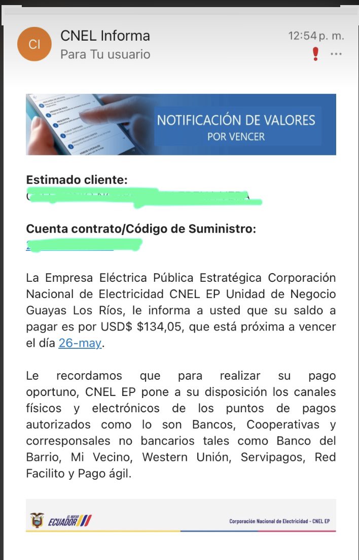 @CNEL_EP De verdad que se pasan de sinvergüenzas, nos facturan planillas con valores elevadisimos, en mi caso $134 cuando tuvimos cortes de energía todos los días por más de 8 horas diarias y empiezan a mandar correos presionando para que se pague, están locos ya paren un poco el abuso