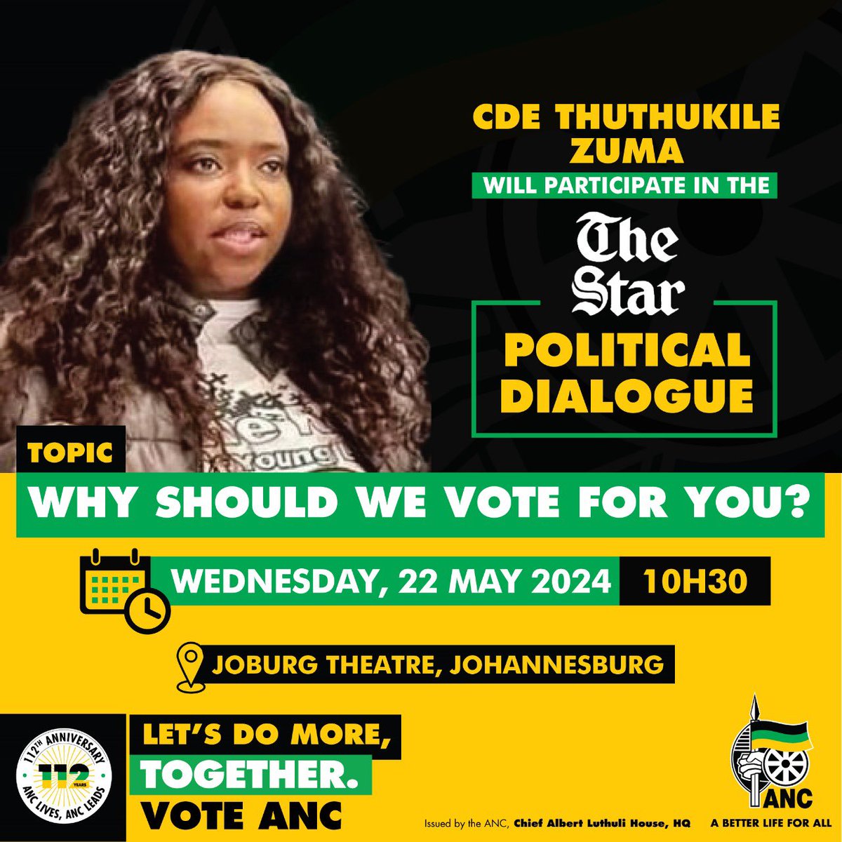 Tomorrow we are with The Star engaging members of the media on why it is imperative for people to vote for the <a href="/MYANC/">ANC - African National Congress</a>  🖤💚💛 #VoteANC