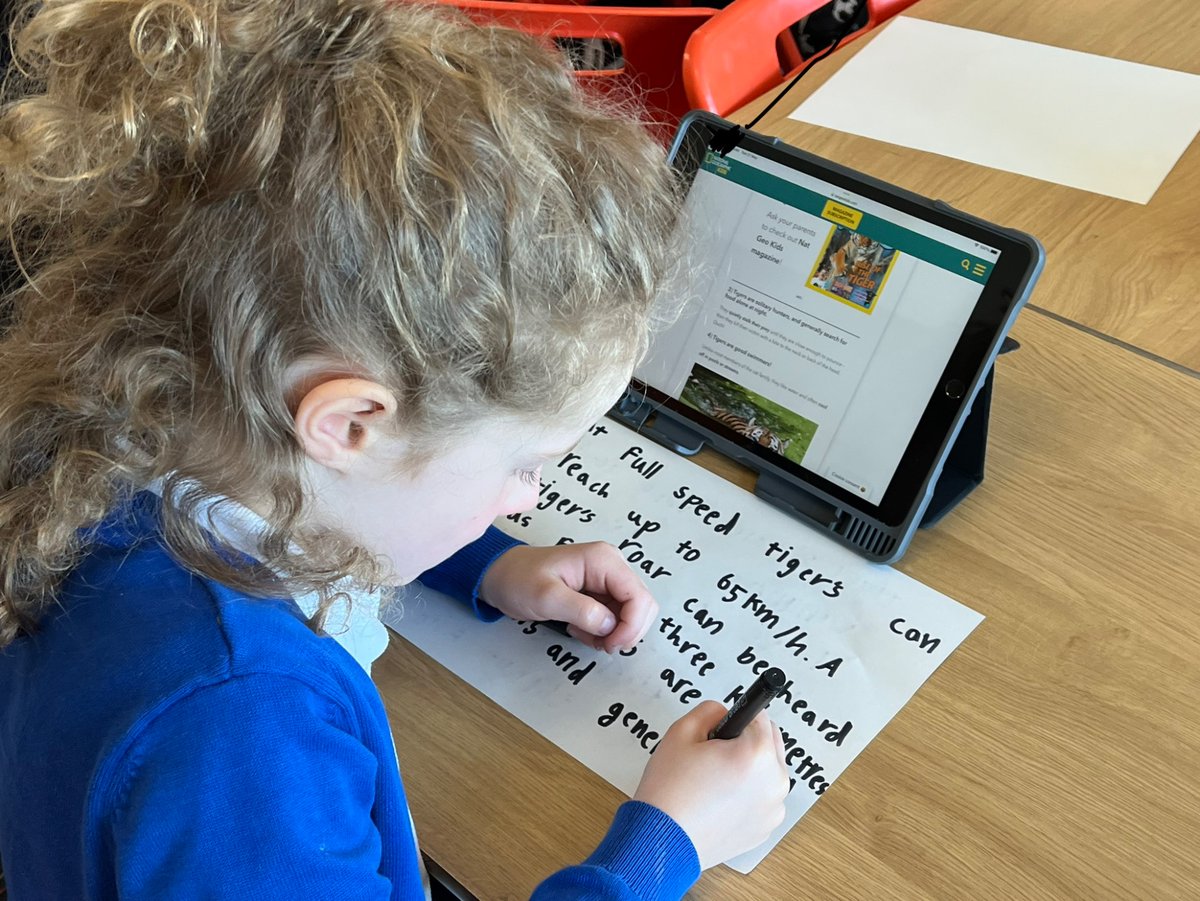 Primary 3B have been working on Report Writing. Today we used the IPads to research all about tigers. 🐅 Ask us about the super facts that we learned! 😊 #digitalliteracy #successfullearners
