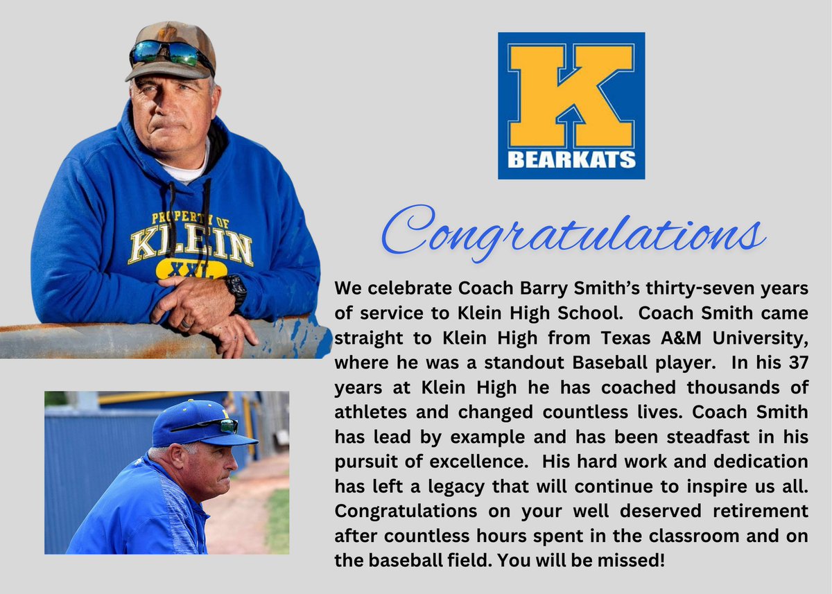 And now for the hard post! We wish coach Barry Smith the best as he heads into his well earned retirement. Words can't express what he has meant to our school and the countless number of athletes that he has influenced in a positive way through the years. Enjoy!
