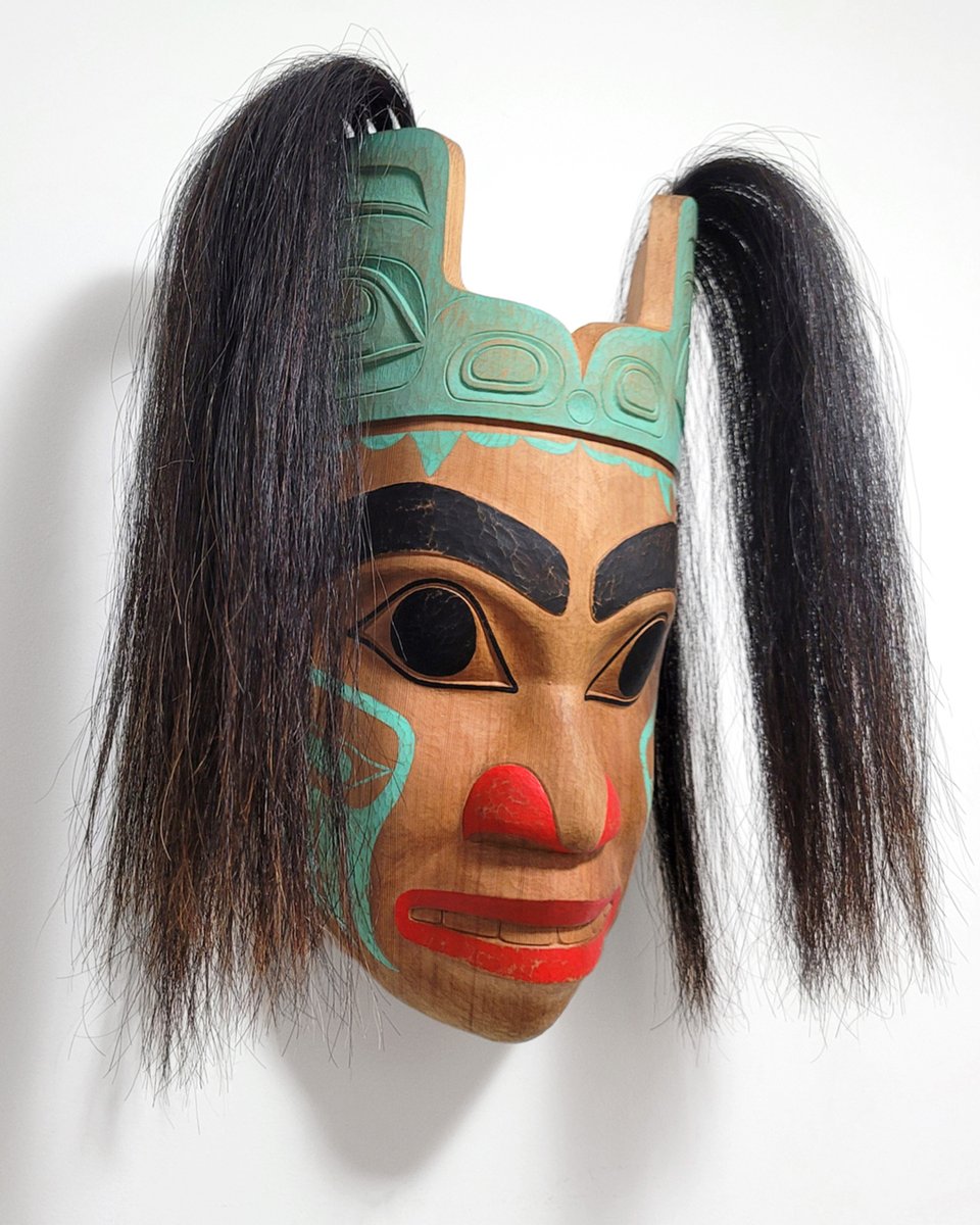 Corey Bulpitt's incredible new 'Bear Prince' Mask is beautifully carved out of old-growth red cedar. Adorned with horse hair and tastefully painted. This mask has a truly timeless appearance. Available now, online or in-gallery. 

spiritsofthewestcoast.com/collections/co…