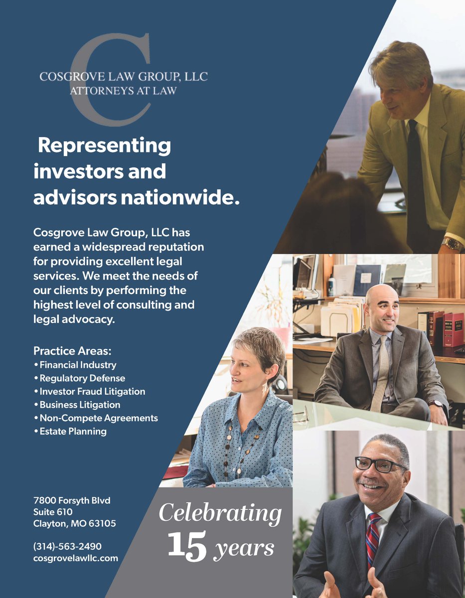 Celebrating 15 years of advocating for our clients! #Cosgrove #attorney #legaladvocate #celebrate @CMaxSimpson <a href="/src6103/">S Carroll</a> <a href="/BStJames1/">Brian R. St.James</a>