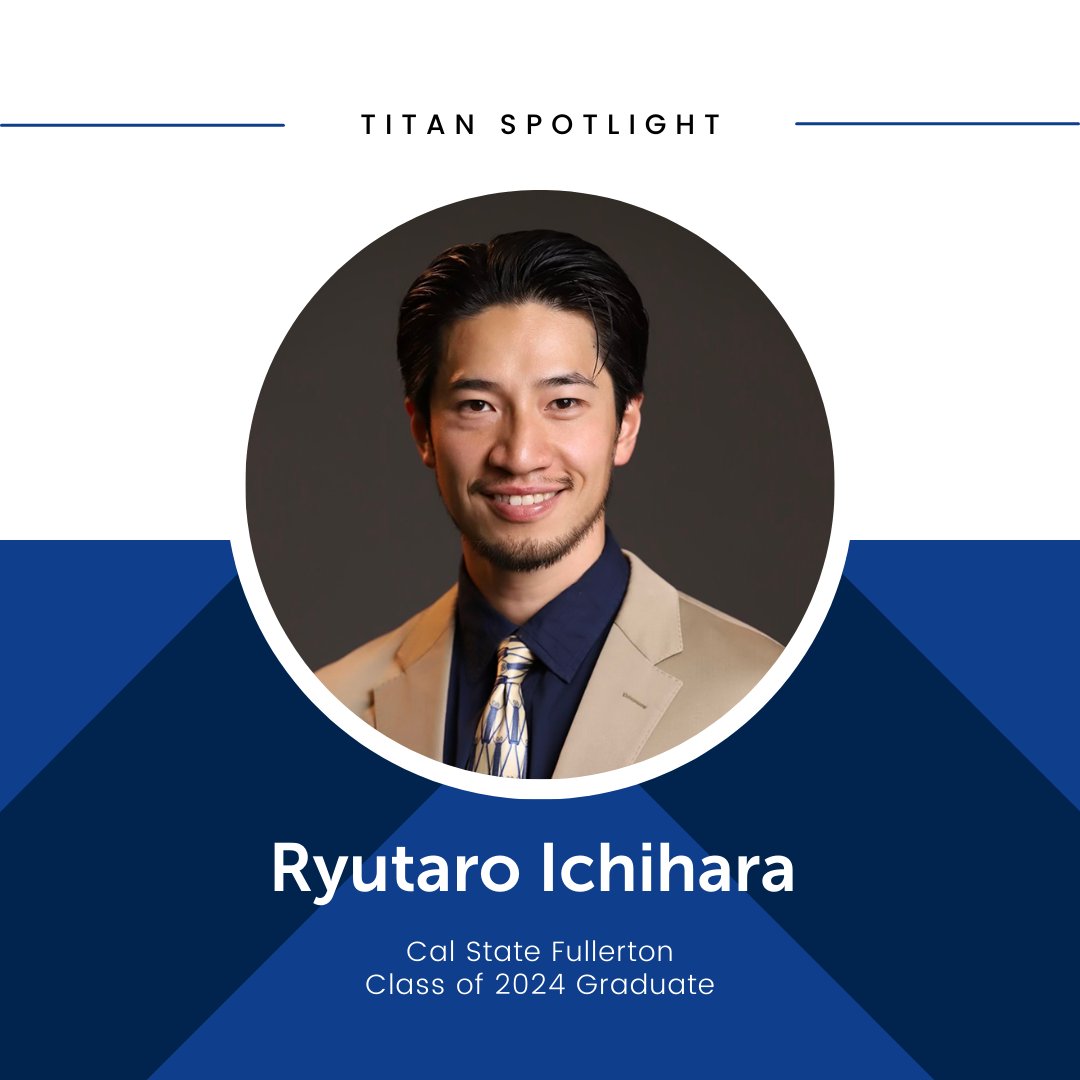 Throughout his undergrad &amp; graduate career at CSUF, Ryutaro Ichihara conducted research on authenticity of sports in Western culture, &amp; the connections between cerebral palsy &amp; physical activity. He will walk across the stage this week as a graduate of the Class of 2024!