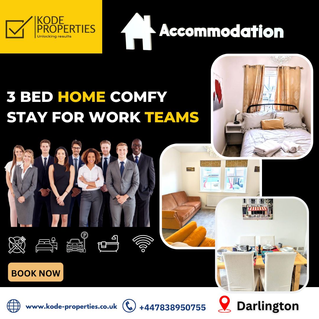 Temporary short and mid-term Accommodation in Darlington and Newcastle-Upon-Tyne#contractoraccommodation #shortstayaccommodation #uniqueaccommodation #familyaccommodation #groupaccommodation #boutiqueaccommodation