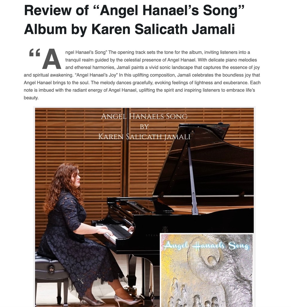 I am happy to share this album review from Musike Pool about my new album, Angel Hanaels song.  link here:
musikepool.com/review-of-ange…

Listen to the Album Angel Hanaels song here: open.spotify.com/album/5xLjK4jL…

#review #album #music #piano #classicalmusic #karensalicathjamali