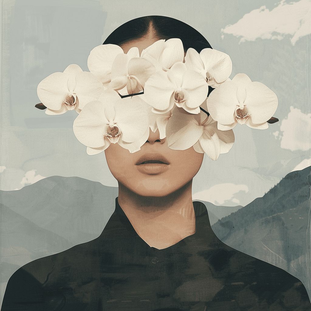 Create a beautiful and unique poster with this Midjourney prompt:

A vintage poster of {subject}, in the style of traditional watercolor. with white orchid flowers covering her face, Minimalist screen print with limited colours

#promptshare #midjourney #aitips #aiprompts
